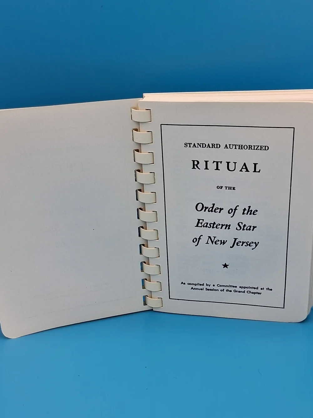 vintage spiral Bound book published  The Grand Chapter Order of the Eastern Star